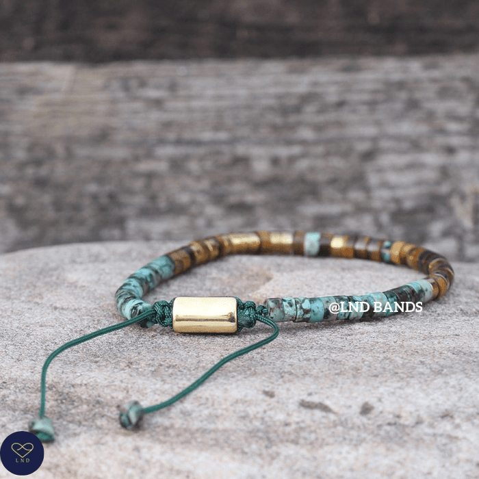 Morse Code "STRONG AS FUCK" bracelet: African Turquoise Inspiration Motivation Encouragement Affirmation Support - LND Bands