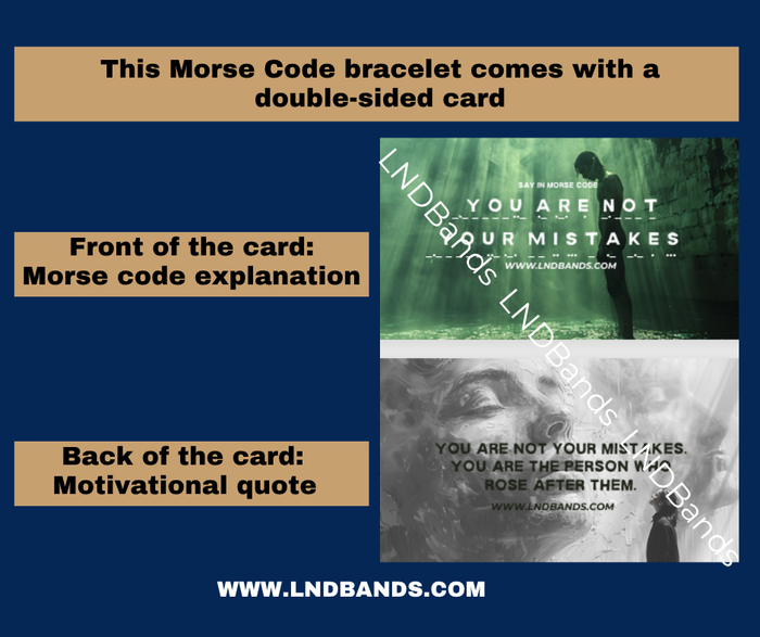 Morse Code "You Are Not Your Mistakes" Bracelet - Inspiration, Motivation, Encouragement, Affirmation, Meaningful, uplifting