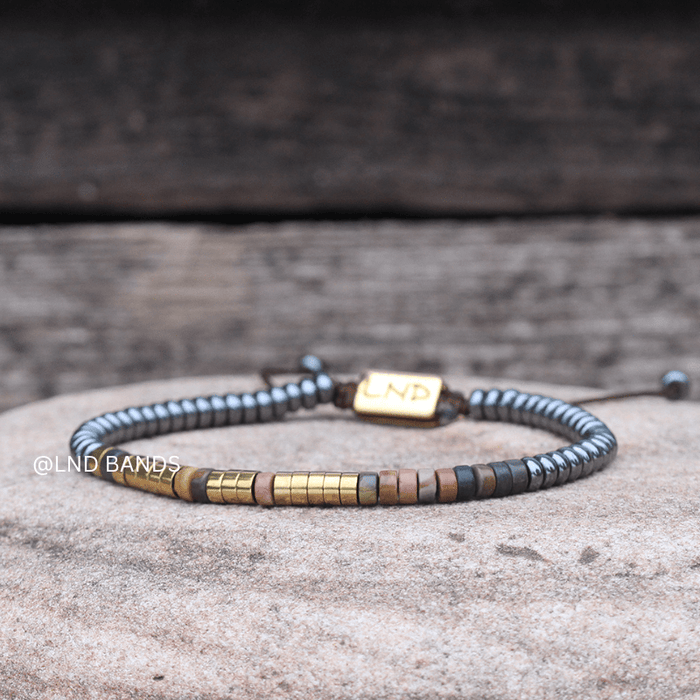 Morse code YOU GOT THIS Picasso Jasper Grey Hematite Bracelet, Adjustable Bohemian affirmational motivational bracelet, encouraging - LND Bands