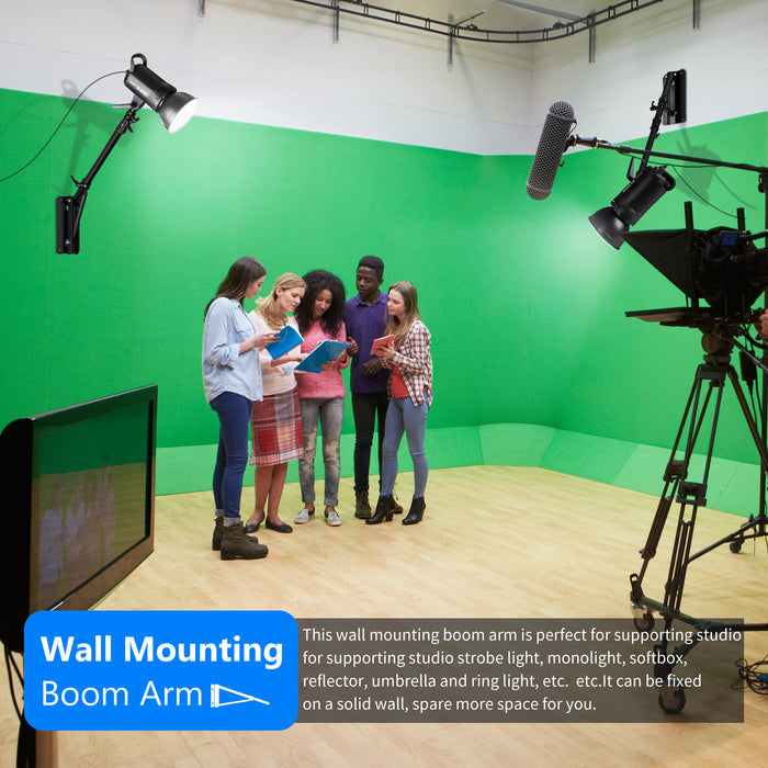 NEEWER 130CM Wall Mount Boom Arm is perfect for supporting sudio strobe light.