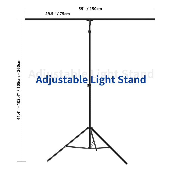 NEEWER 2/2.6M T-Shape Background Support Stand Kit includes an adjustable ligth stand.