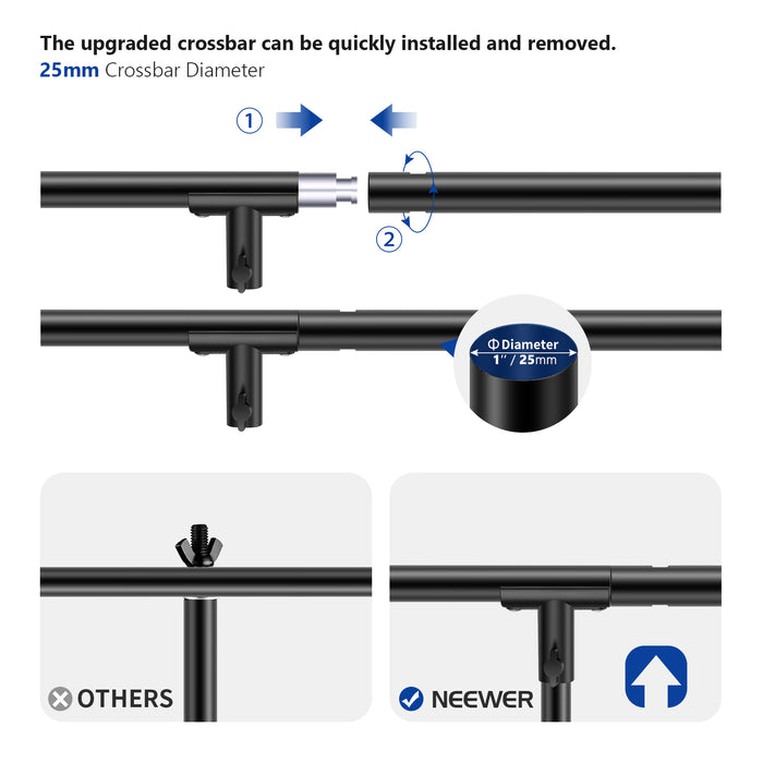 NEEWER 2/2.6M T-Shape Background Support Stand Kit VS. Others