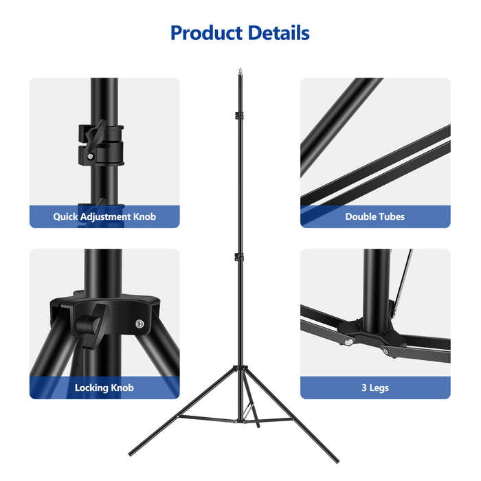 Product details of the NEEWER 2.6m T-Shape Background Support Stand Kit