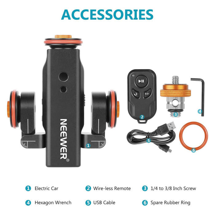 Accessories of the NEEWER DL100 3-Wheels Track Rail Slider Dolly