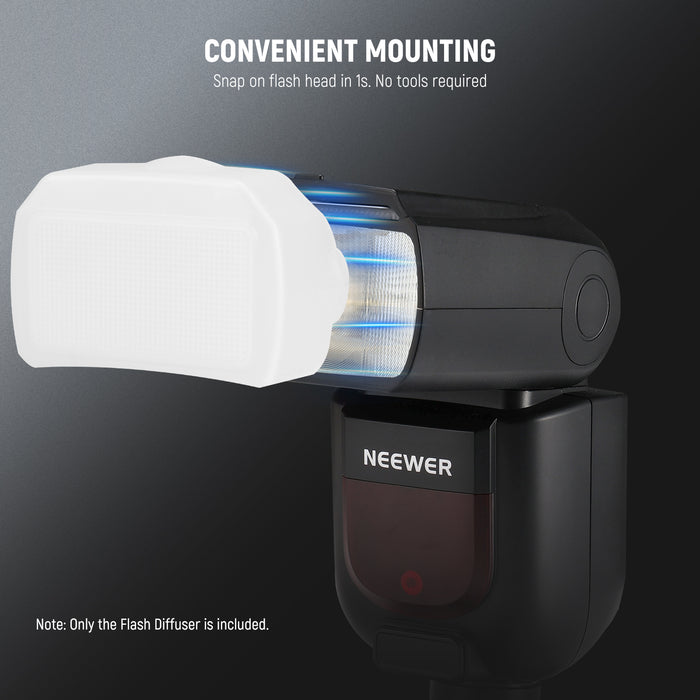 Directly slip the diffuser on the flash head in 1 second.