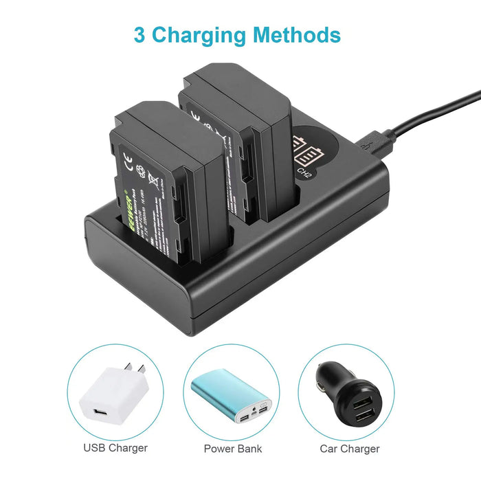 NEEWER NP-FZ100 Sony Replacement Battery Charger Set