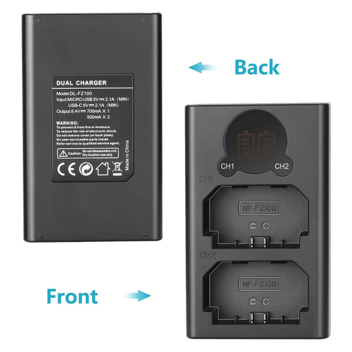 NEEWER NP-FZ100 Sony Replacement Battery Charger Set