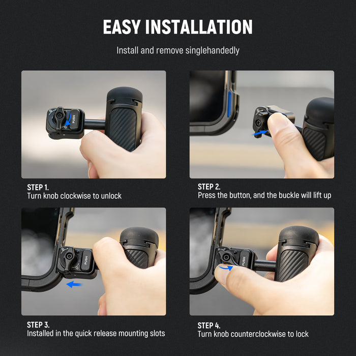 NEEWER PA045 360° Rotation Quick Release Phone Cage Side Handle
