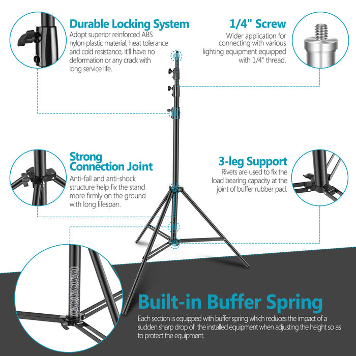 NEEWER ST-400SP Lightweight Light Stand features durable locking system
