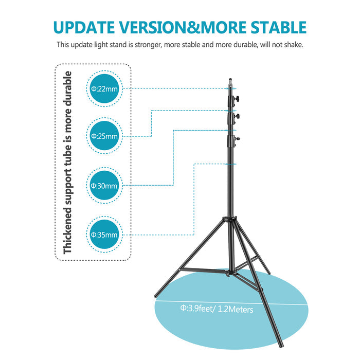 NEEWER ST-400SP Lightweight & Flexible Light Stand is more stable.