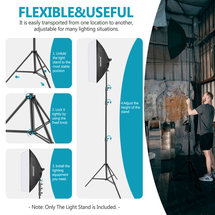 NEEWER ST-400SP Lightweight & Flexible Light Stand is adjustable for many lighting situations.