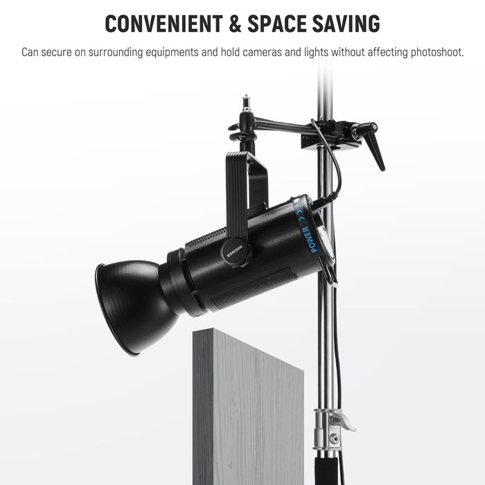 NEEWER UA048 Super Clamp with Extension Arm helps save space.