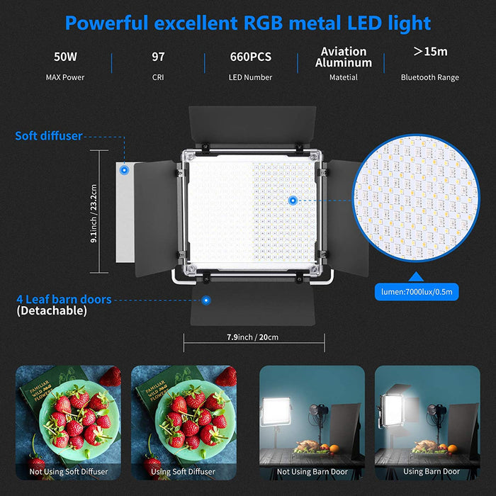 NEEWER RGB660 Pro is a powerful excellent RGB metal LED light.
