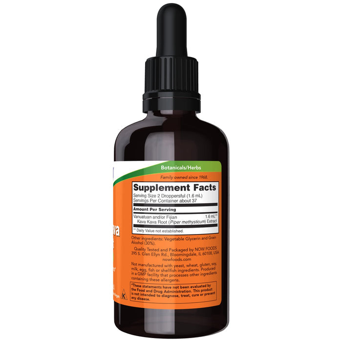 Now Foods Kava Kava Extract Liquid 2oz - 4893 - Supplement Facts panel