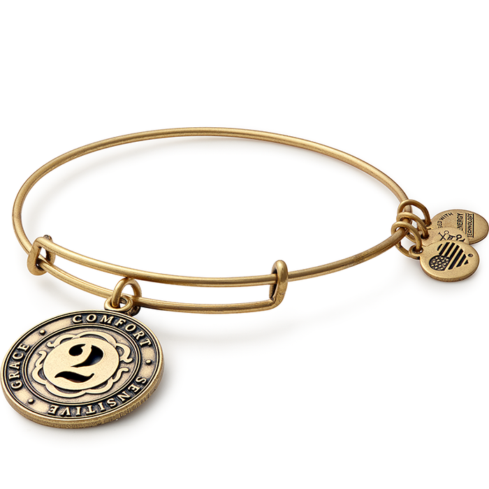 Number Charm Bangle Bracelet