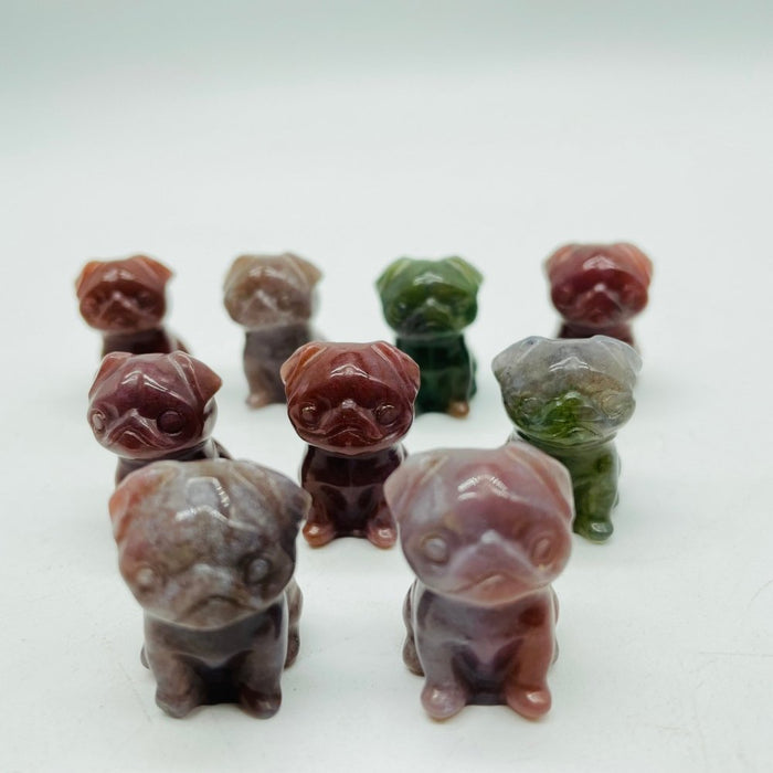 Ocean Jasper Pug Dog Carving Wholesale -Wholesale Crystals