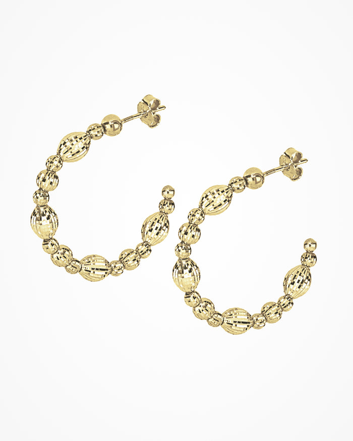 Orecchini Crystal 3 elementi in argento placcati oro giallo