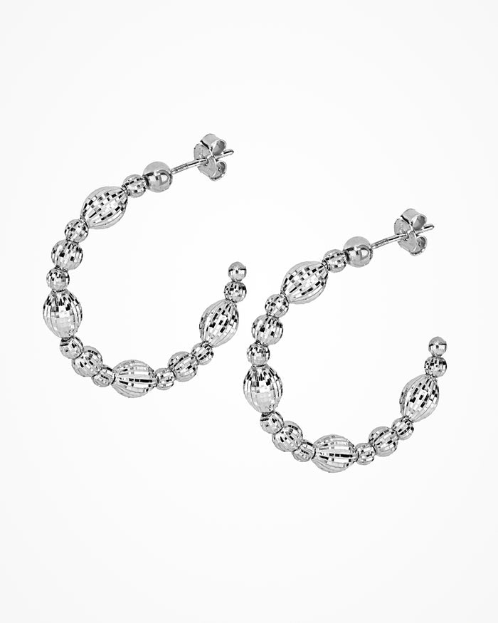Orecchini Crystal 3 elementi in argento placcati rodio