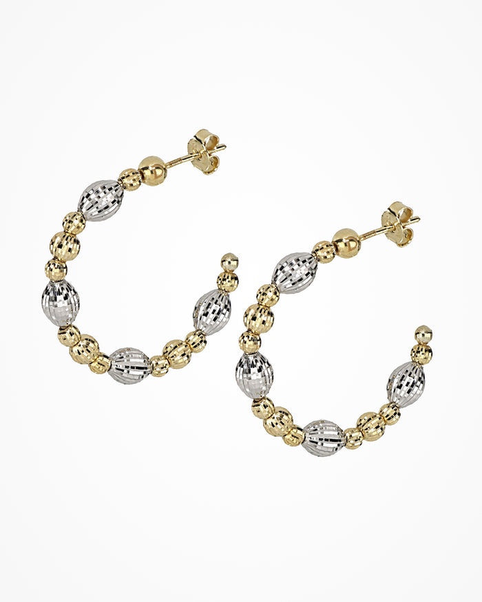 Orecchini Crystal 3 elementi in argento placcati oro giallo e rodio