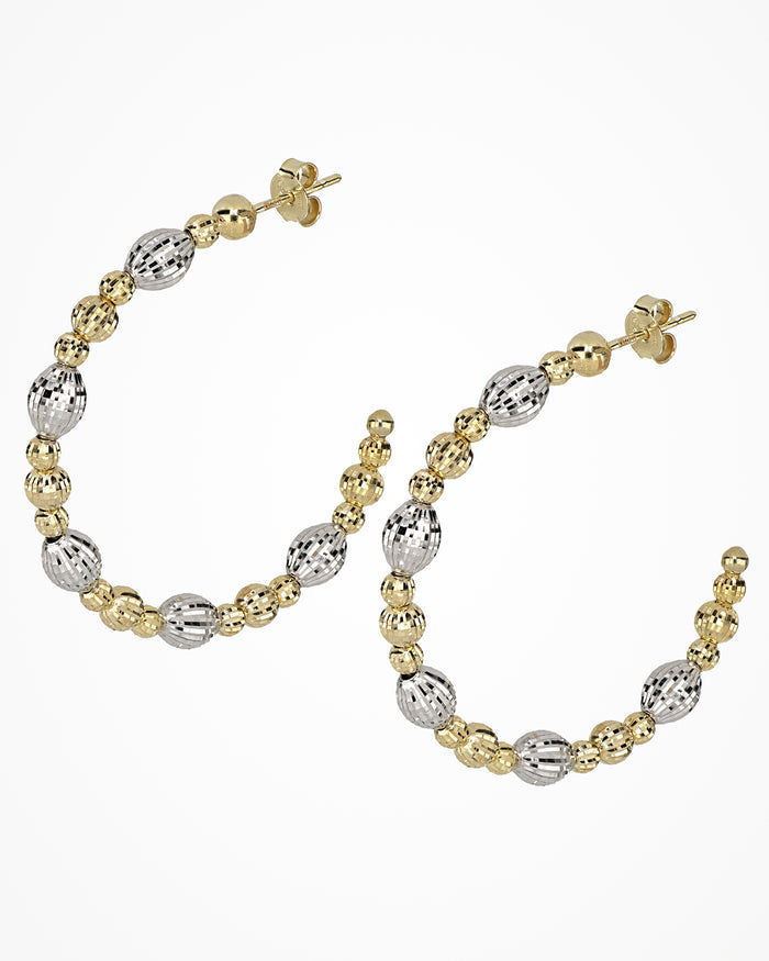 Orecchini Crystal 3 elementi in argento placcati oro giallo e rodio