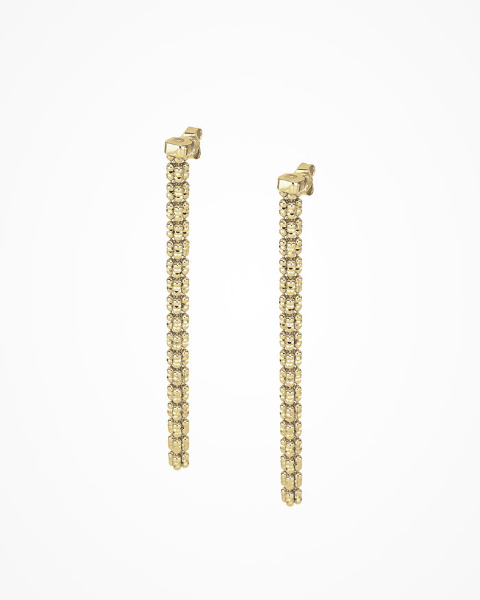 Dettaglio orecchino Infinity Frames in argento placcato oro