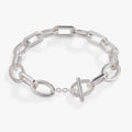 Oval Link Crystal Chain Toggle Bracelet