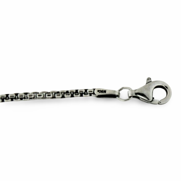 Oxidized Sterling Silver 1.6mm Rounded Box Chain