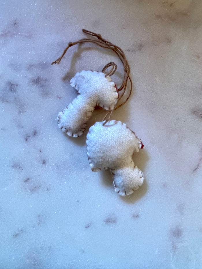 Pair of Small Felt Mushrooms
