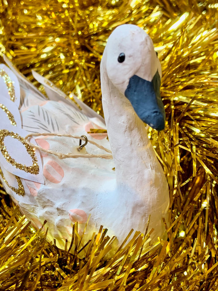 Paper Maiché Swan Ornament