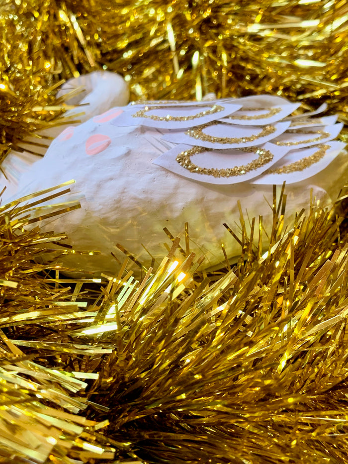 Paper Maiché Swan Ornament