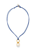 Pebble Pearl Cord Necklace