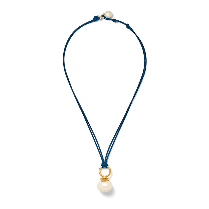 Pebble Pearl Cord Necklace