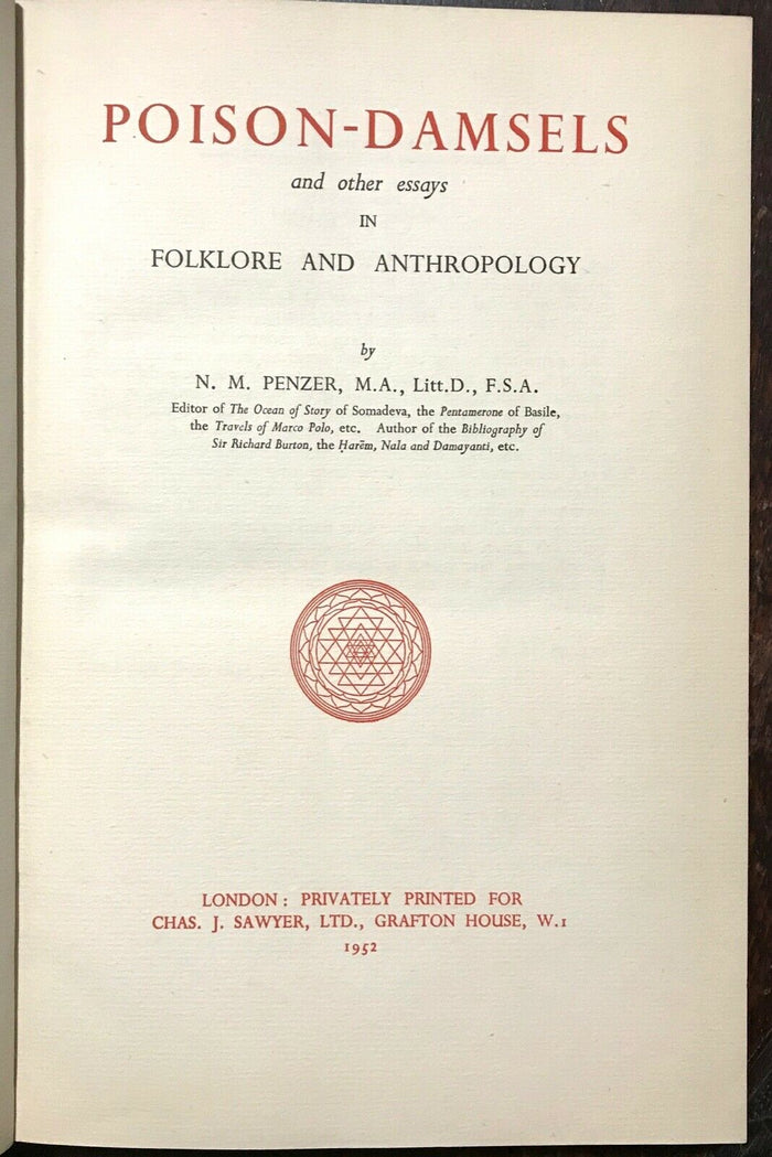 POISON-DAMSELS AND OTHER ESSAYS IN FOLKLORE - Ltd Ed, 1952 EROTICA PROSTITUTION