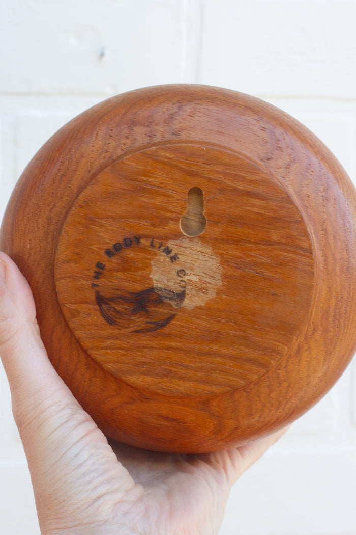 Puff Wall Sculpture in Vintage Teak Frame | Fireflies