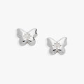 Puffy Butterfly Crystal Stud Earrings