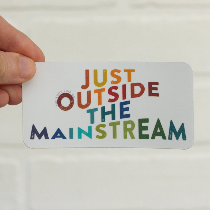 Rainbow Eddy Line Sticker | White