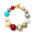 Rainbow Pebble Pearl Bracelet
