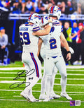Reid Ferguson Signed Tapping Helmets Field Goal Celebration with Tyler Bass Photo