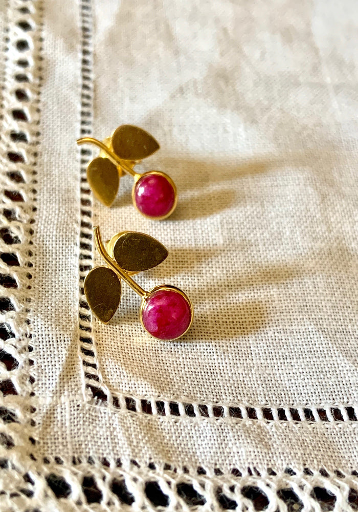 Ruby Cherry Studs