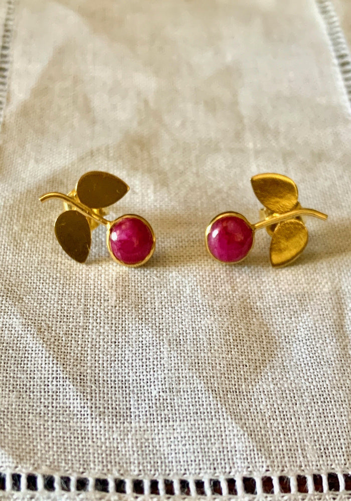 Ruby Cherry Studs