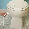 White Toshi Baby grip toilet lock with child safety lock for baby strollers