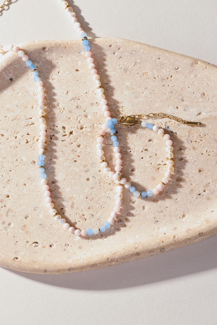 Sandy Peach Ombre Semi-Precious Beaded Necklace