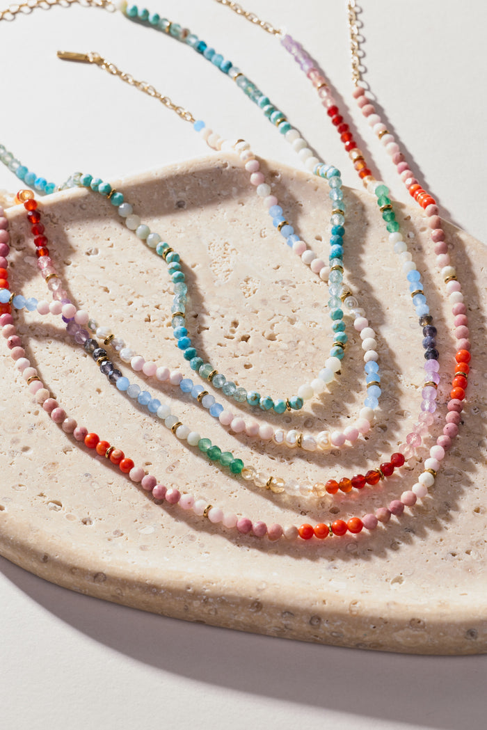 Sandy Peach Ombre Semi-Precious Beaded Necklace