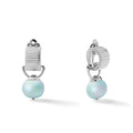 Scalloped Sterling Clip On Earring with Pebble Pearl Drop