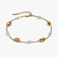 Seashell & Pearl Inline Charm Anklet