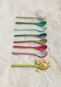 Set of Eight Enamel Salt Spoons