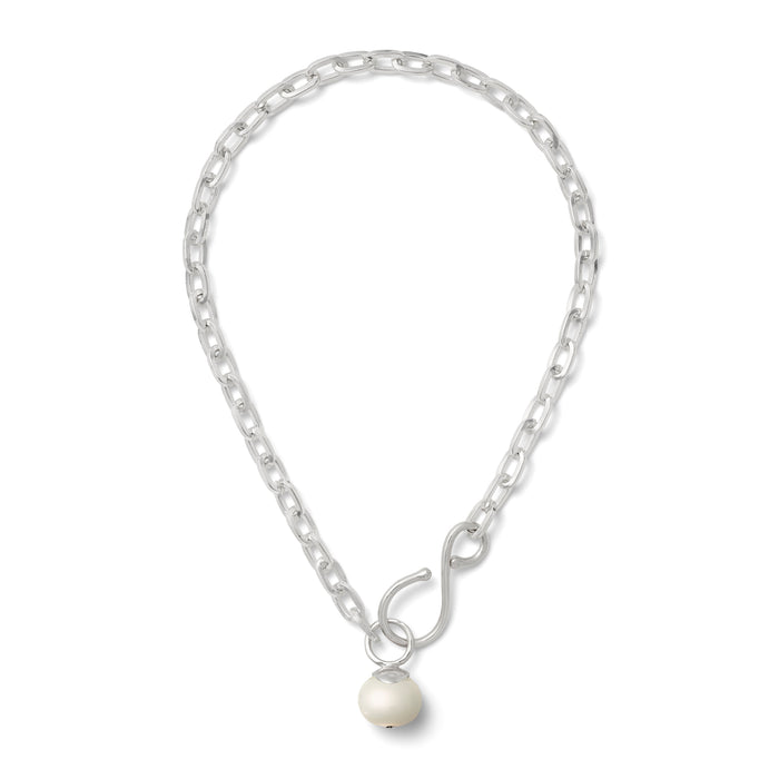 Silvery Big + Bold Pendant Necklace
