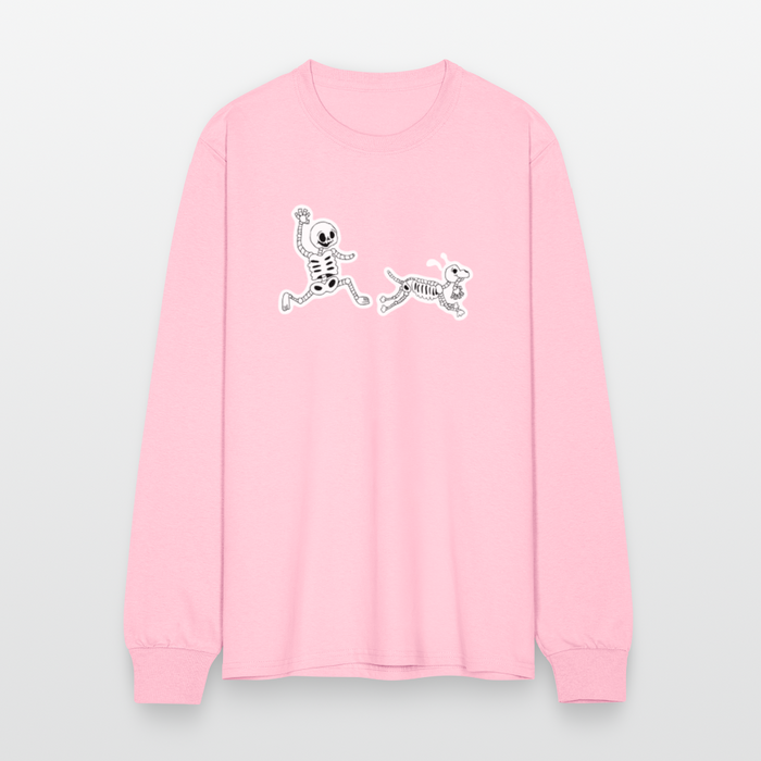 Skeleton Friends Long Sleeve T-Shirt - pink