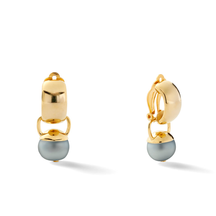 Sleek Sculpted Pebble Clip Earrings