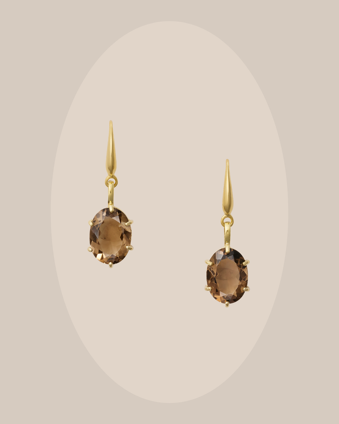 Smokey Quartz Bling Earring